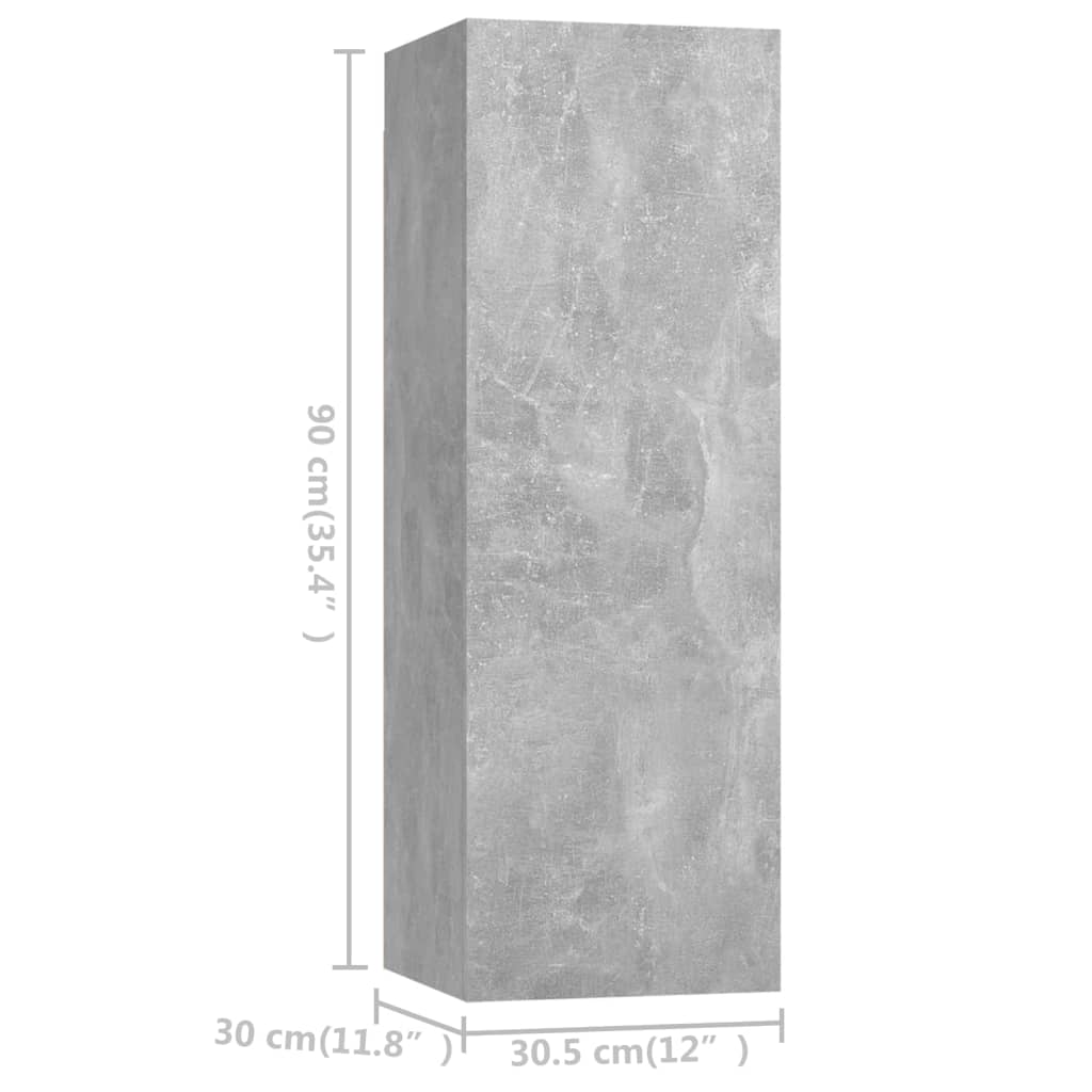 10 pcs cement grey plywood TV furniture set