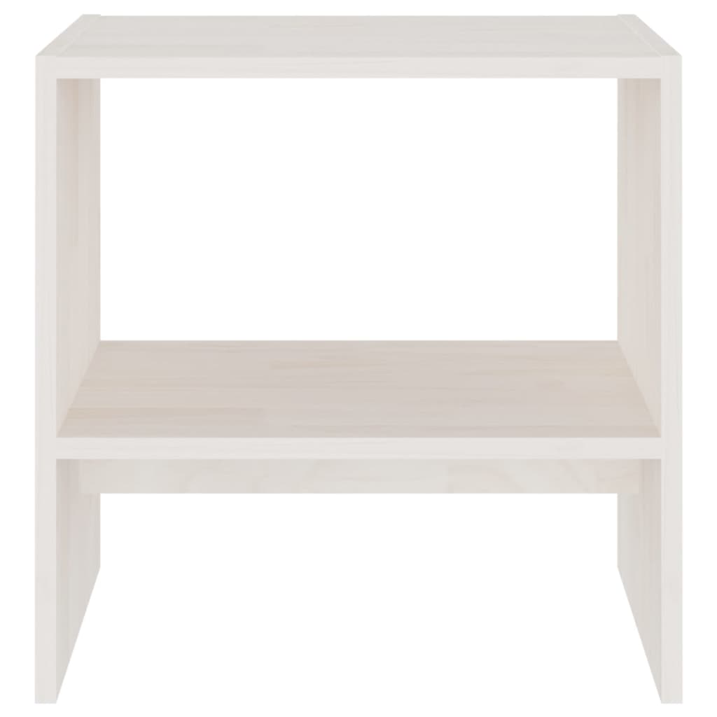 Bedside table 40x30.5x40 cm solid pine wood white