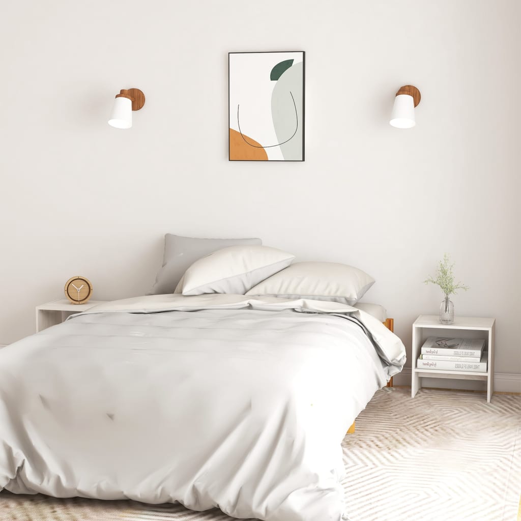 Bedside tables 2 pcs 40x30.5x40 cm solid pine white
