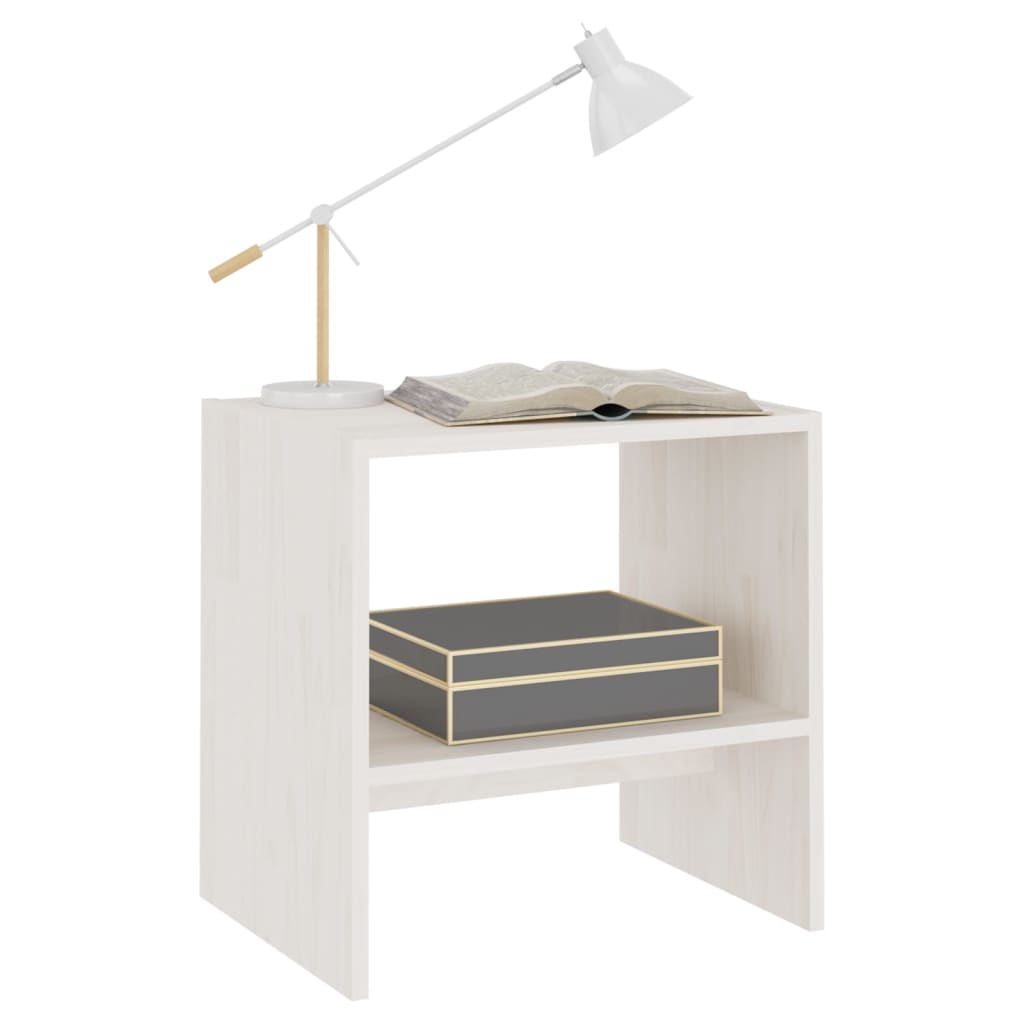 Bedside tables 2 pcs 40x30.5x40 cm solid pine white