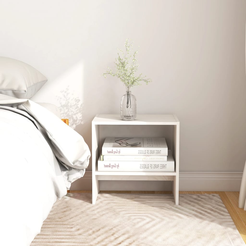 Bedside tables 2 pcs 40x30.5x40 cm solid pine white