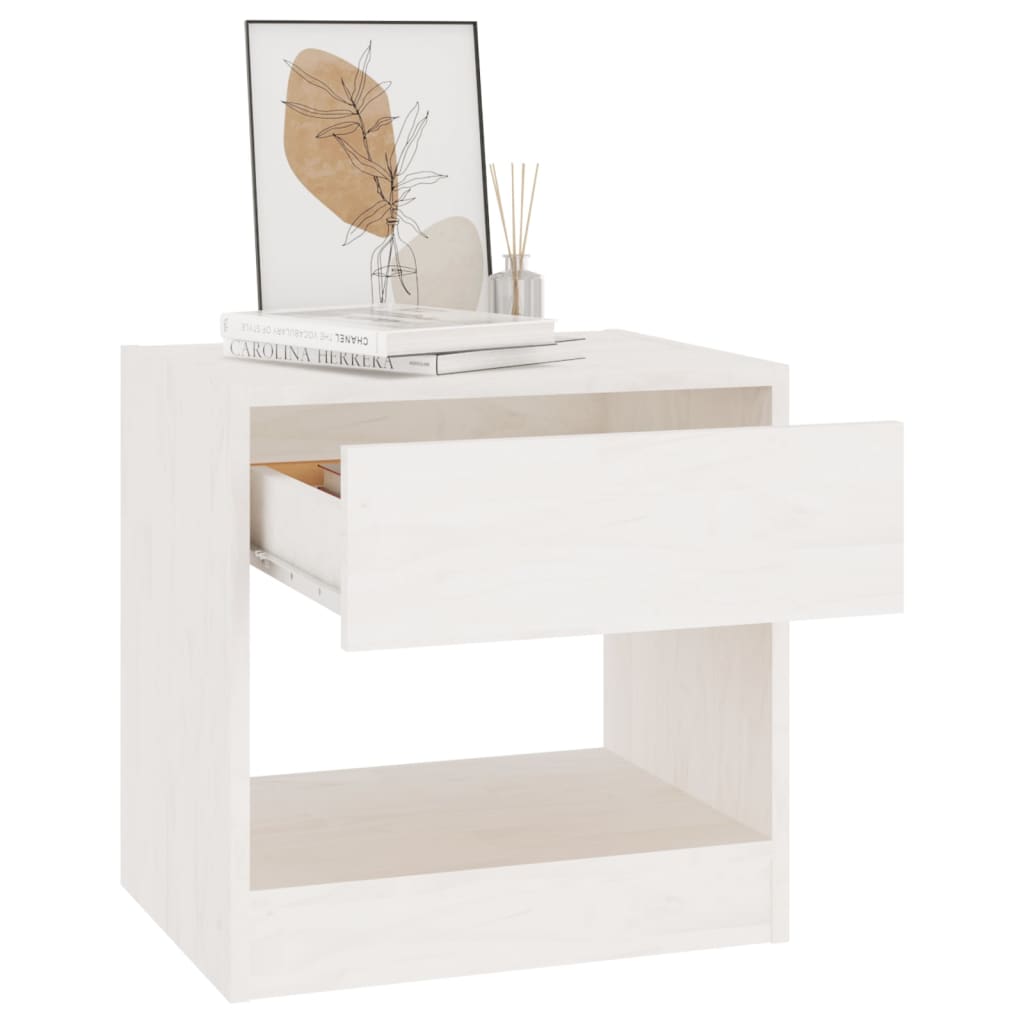 Bedside tables 2 pcs 40x31x40 cm solid pine white