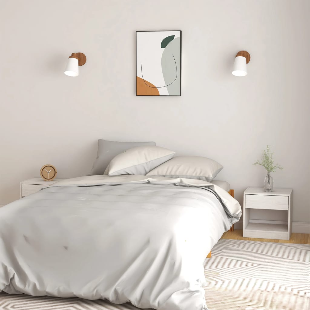 Bedside tables 2 pcs 40x31x40 cm solid pine white