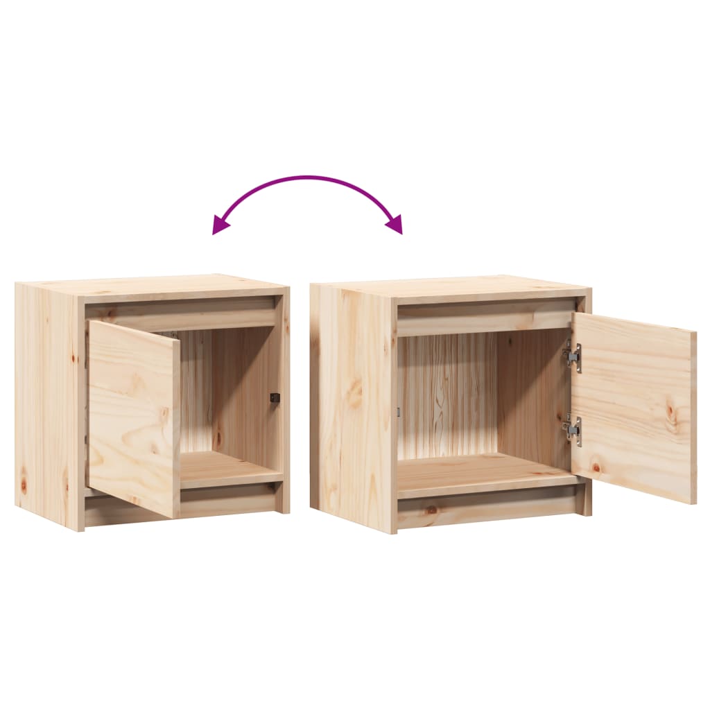 Bedside tables 2 pcs 40x30.5x40 cm solid pine wood