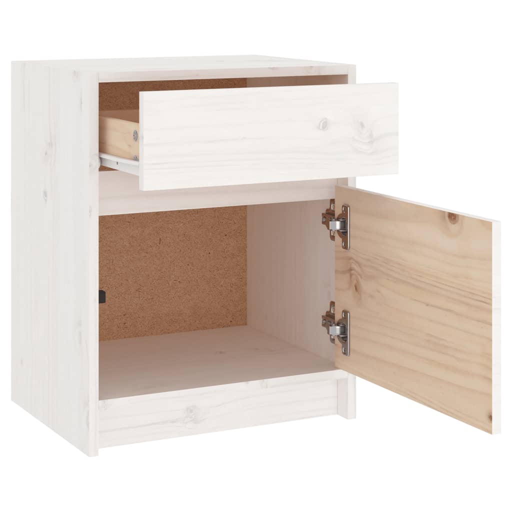 Bedside tables 2 pcs 40x31x50 cm solid pine white