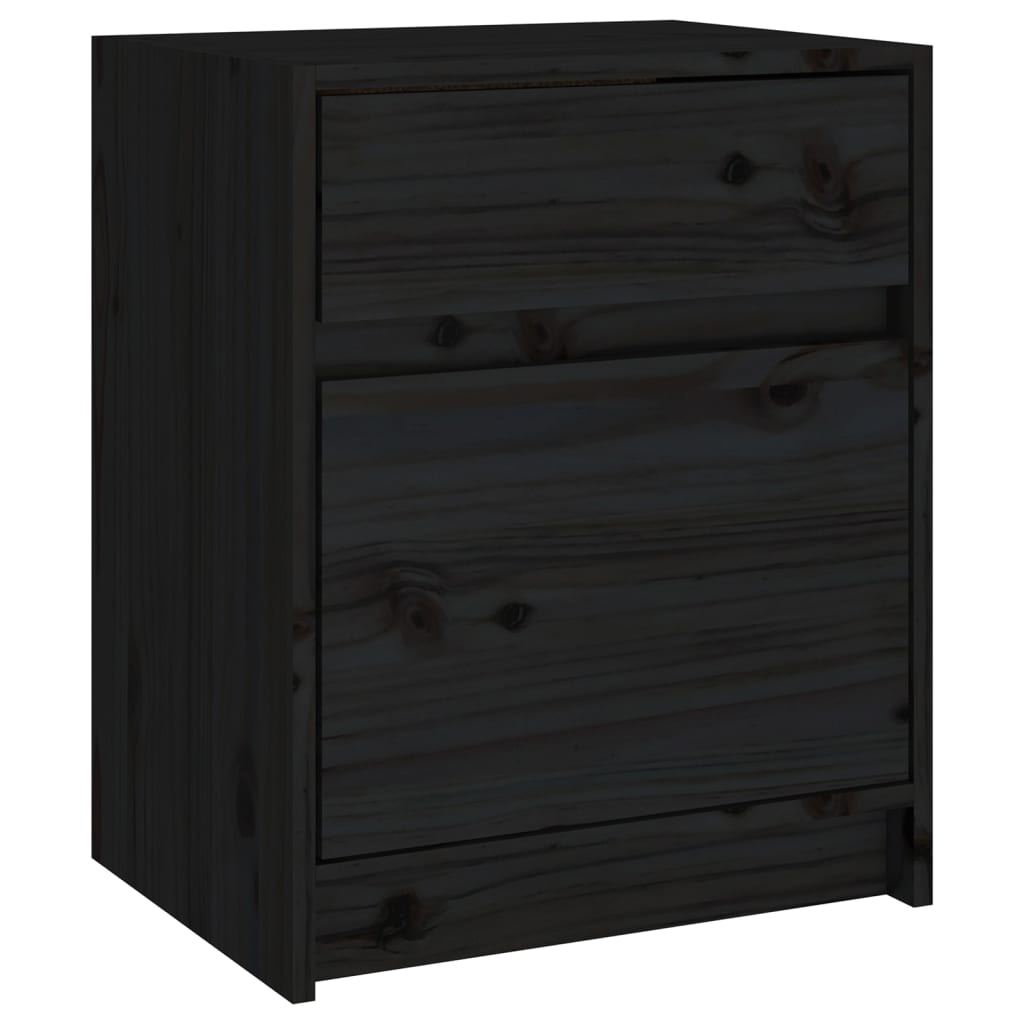 Bedside tables 2 pcs 40x31x50 cm solid pine black