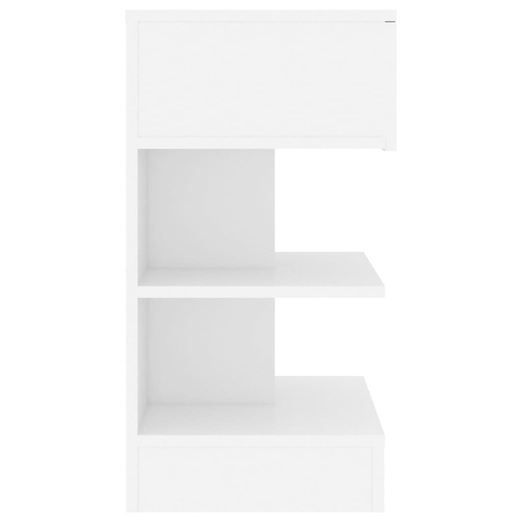 Bedside table 40x35x65 cm white wood derivatives