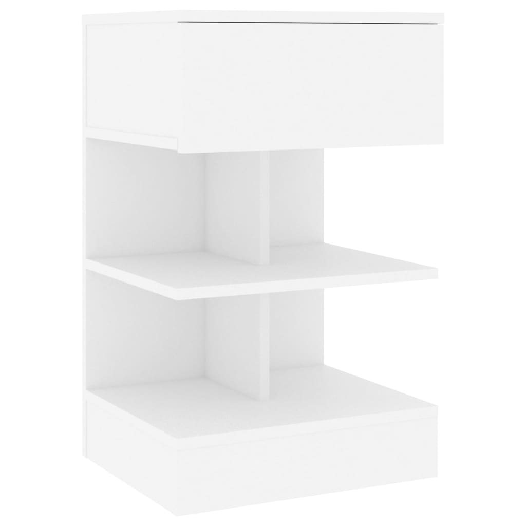 Bedside tables 2 pcs 40x35x65cm wood derivatives white