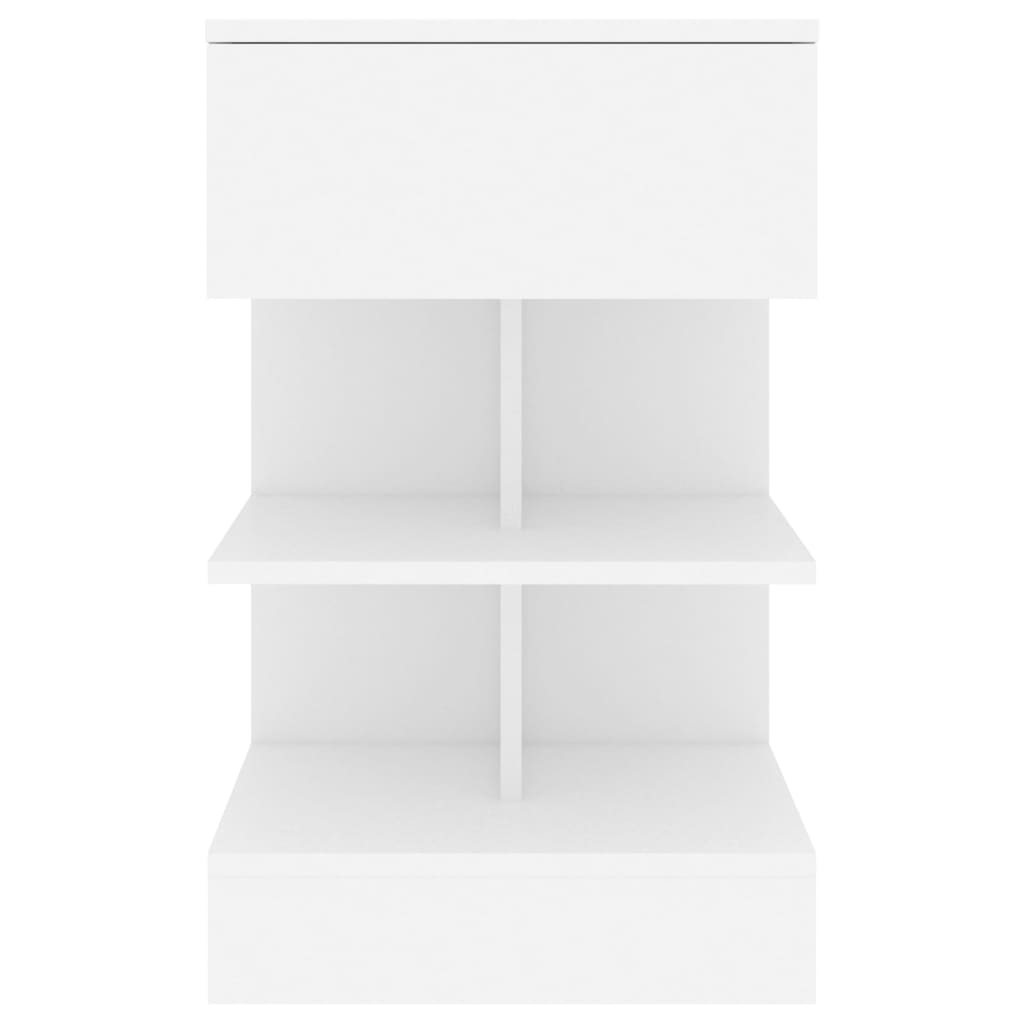 Bedside tables 2 pcs 40x35x65cm wood derivatives white