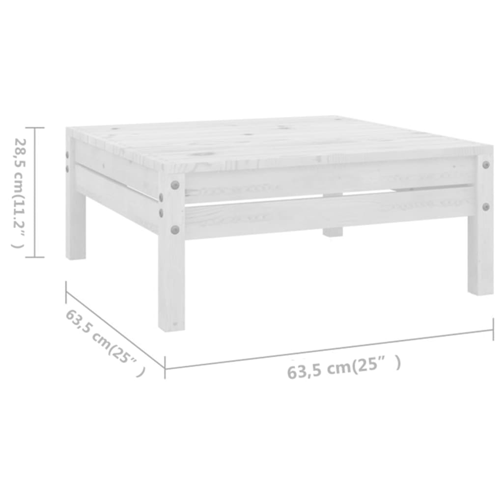 10 pcs conjunto lounge de jardim pinho maciço branco