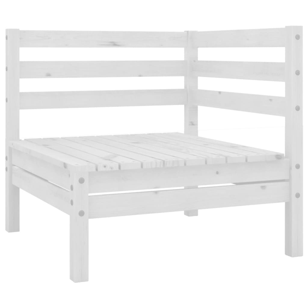 10 pcs conjunto lounge de jardim pinho maciço branco