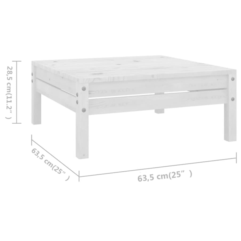 10 pcs conjunto lounge de jardim pinho maciço branco