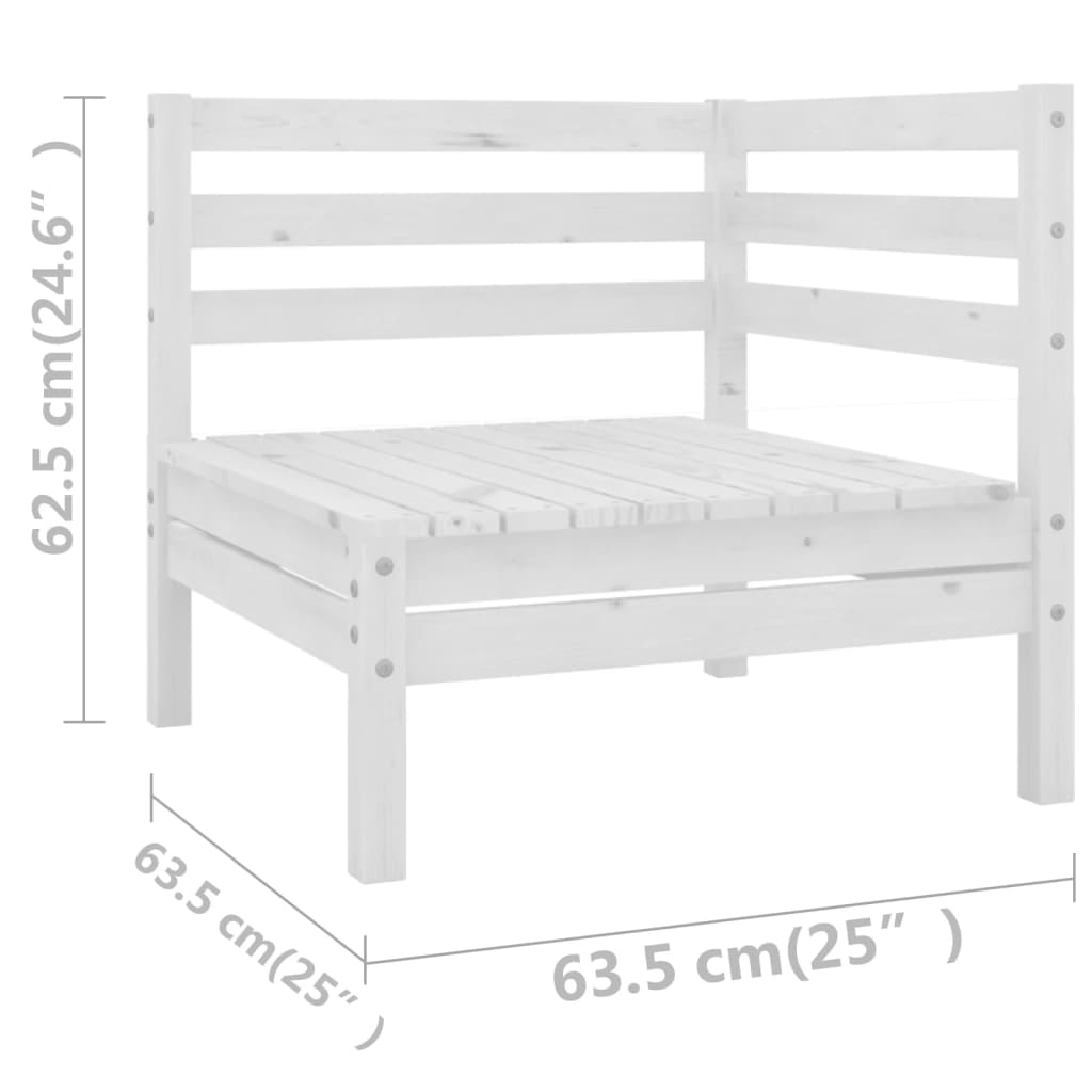 10 pcs conjunto lounge de jardim pinho maciço branco