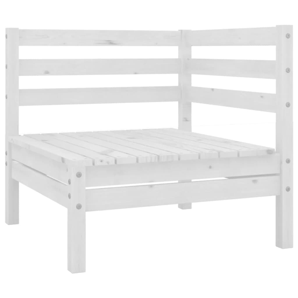 10 pcs conjunto lounge de jardim pinho maciço branco