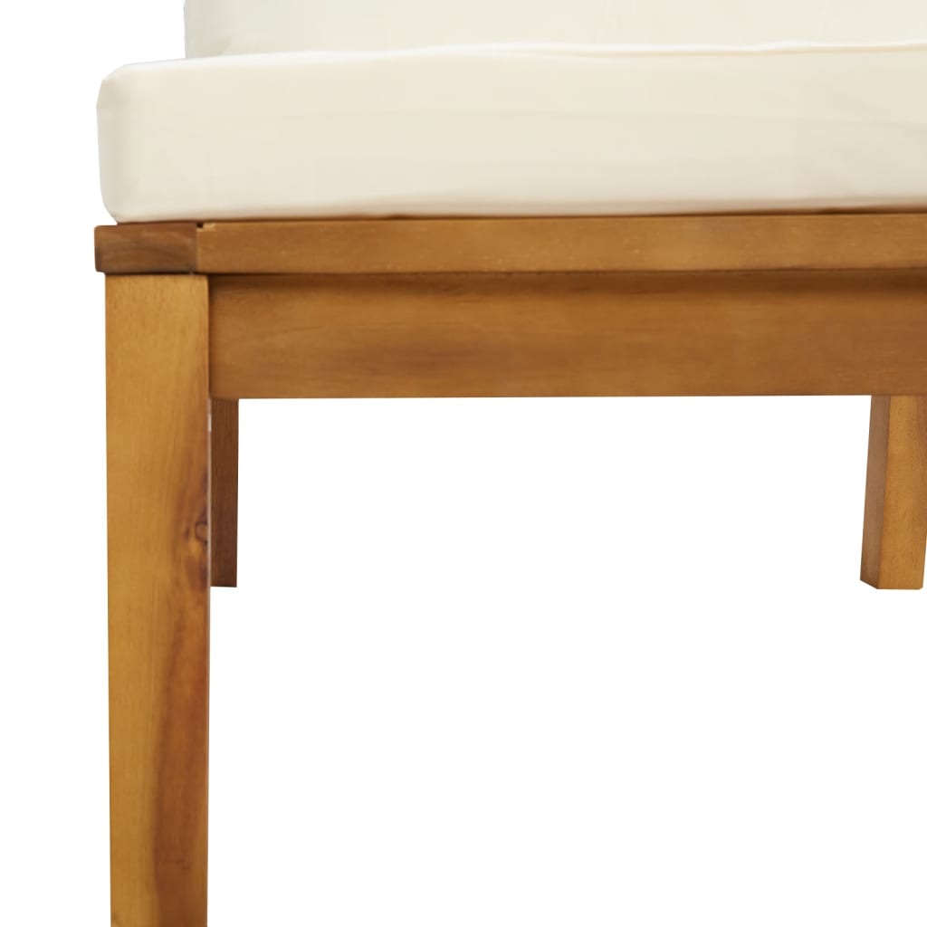 10 pcs conjunto lounge jardim c/ almofadões creme acácia maciça