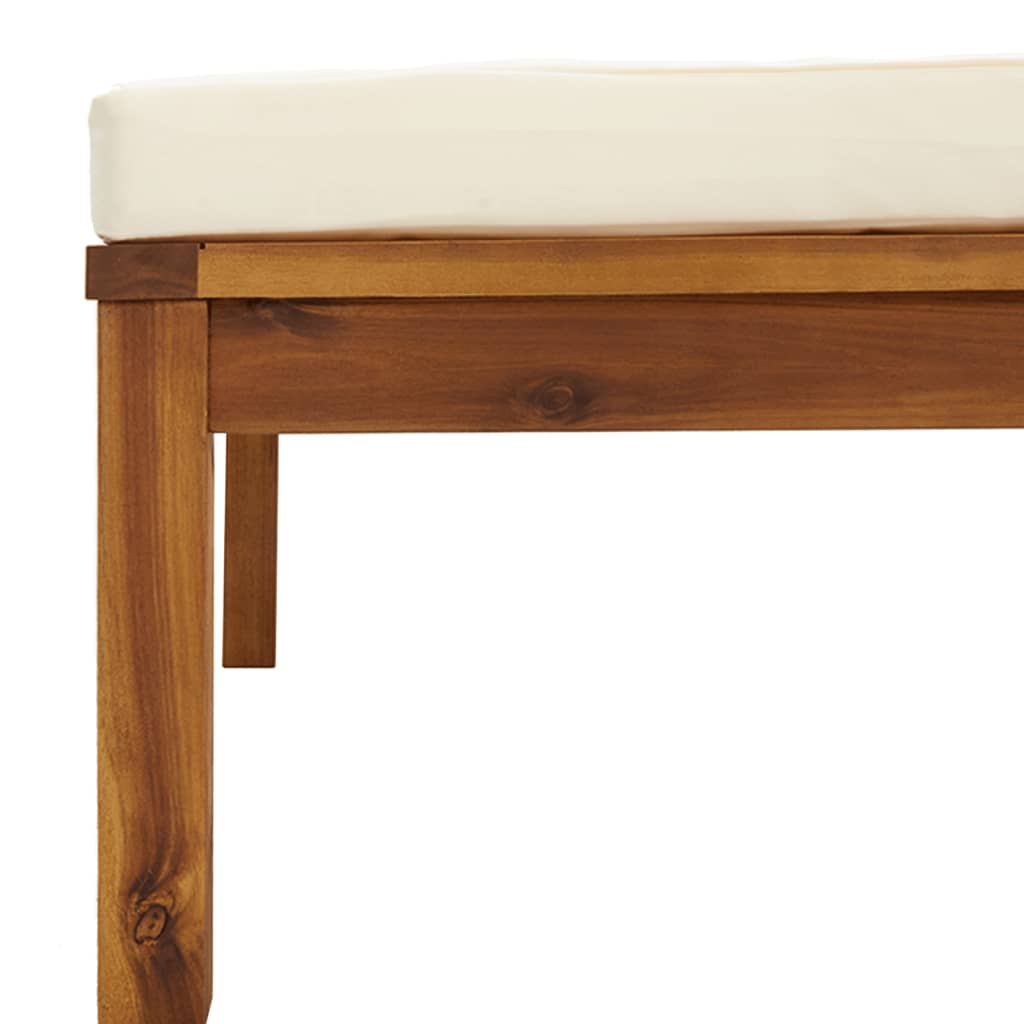 10 pcs conjunto lounge jardim c/ almofadões creme acácia maciça