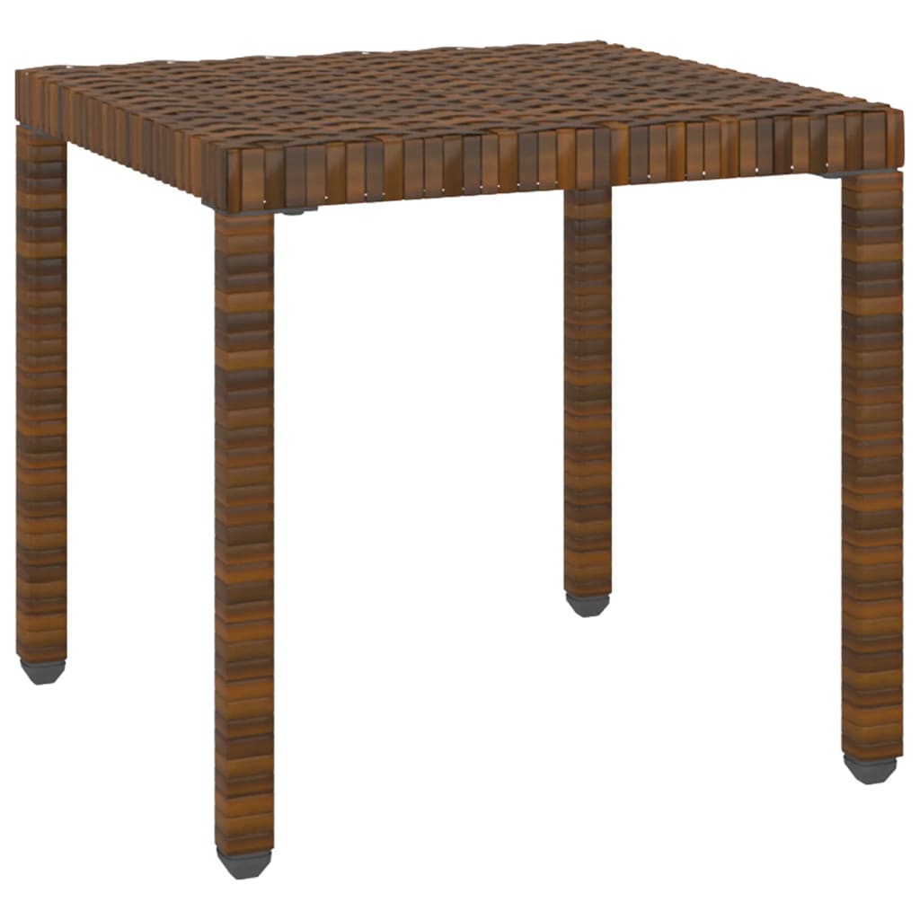 Sun loungers with table 2 pcs PE rattan brown