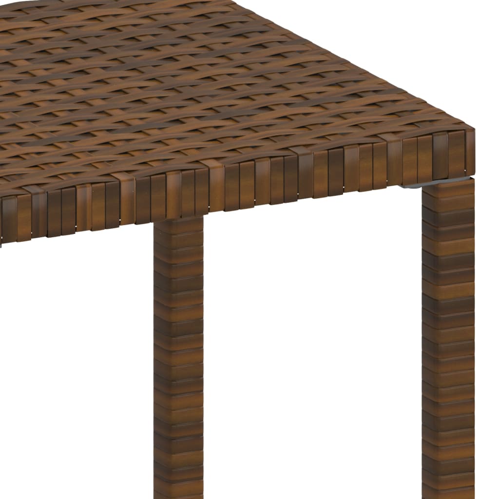 Sun loungers with table 2 pcs PE rattan brown