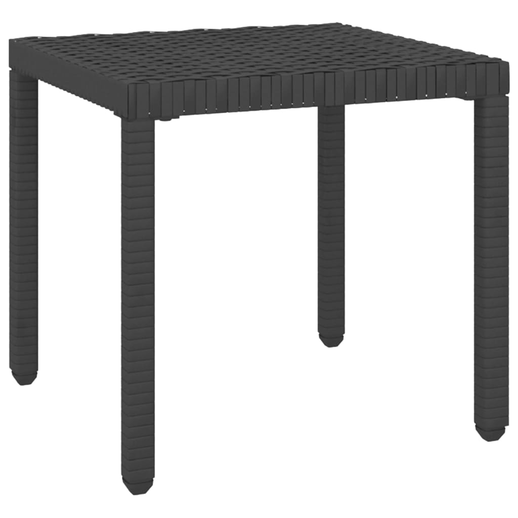Sun loungers with table 2 pcs black PE rattan