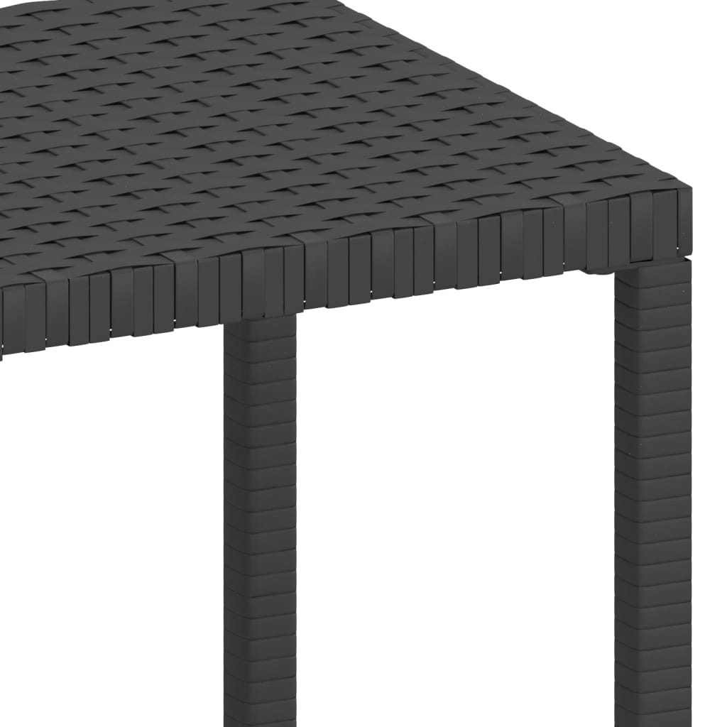 Sun loungers with table 2 pcs black PE rattan