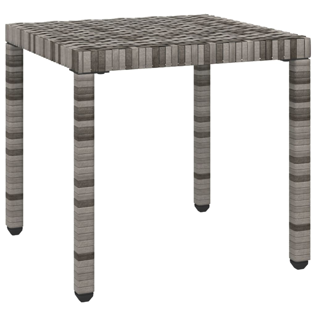 Sun loungers with table 2 pcs PE rattan grey
