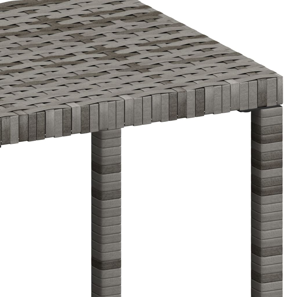 Sun loungers with table 2 pcs PE rattan grey
