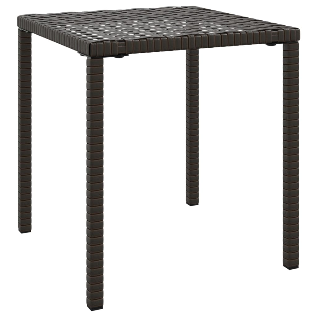 Sun loungers with table 2 pcs PE rattan brown
