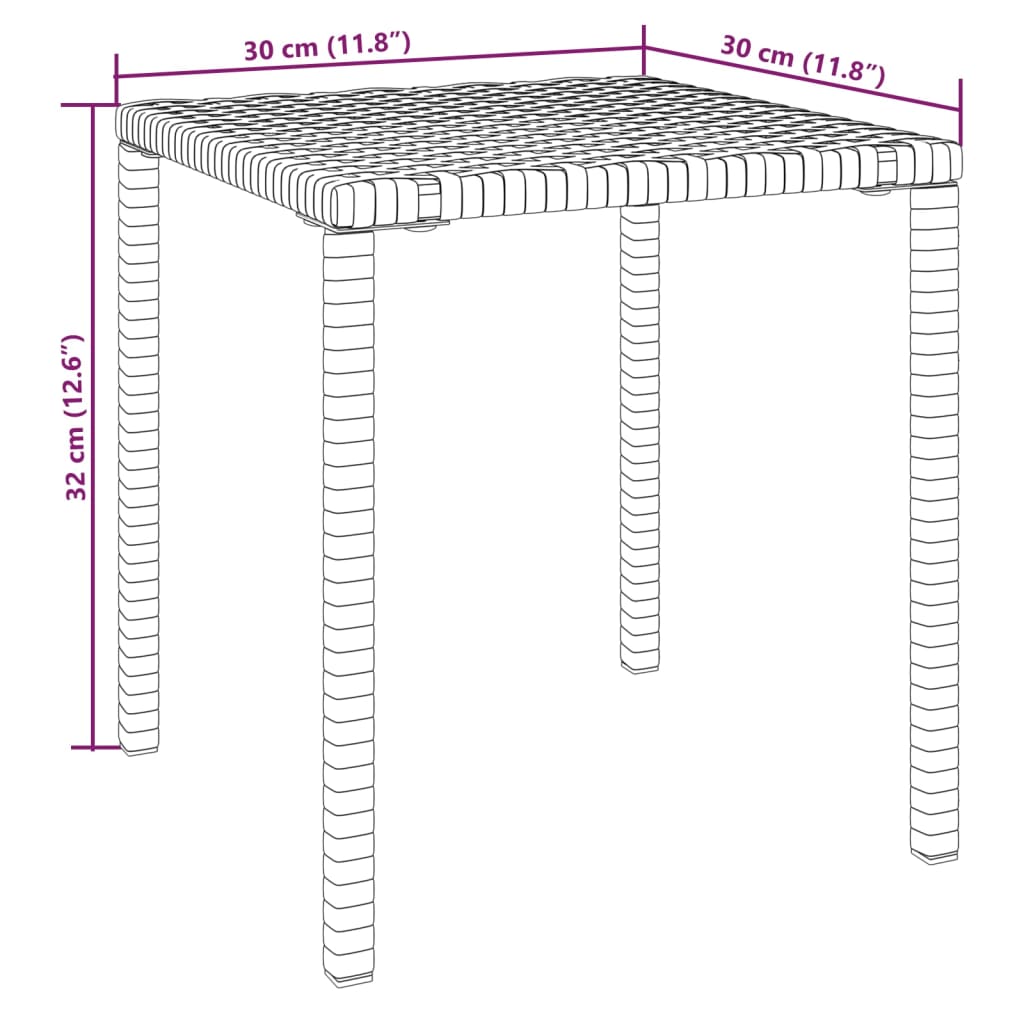 Sun loungers with table 2 pcs PE rattan brown
