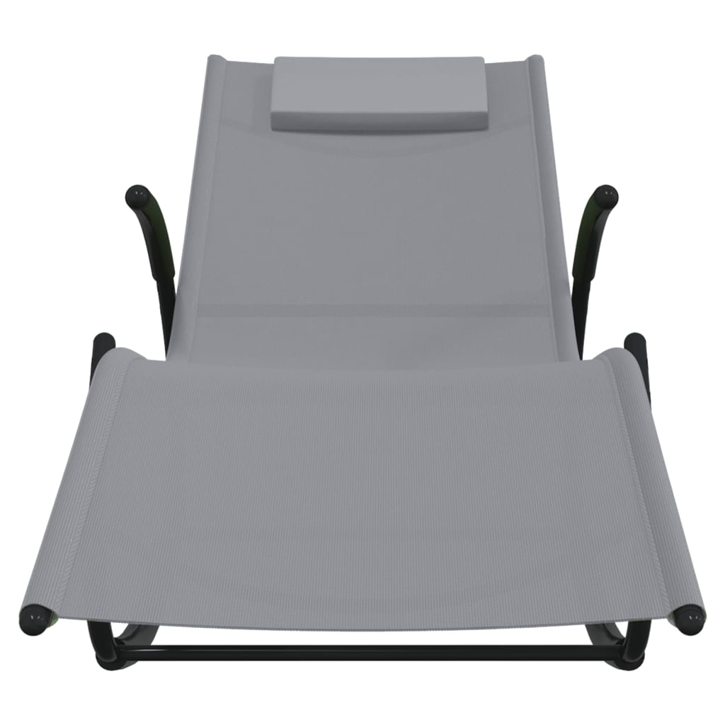 Steel and grey textilene rocking lounger