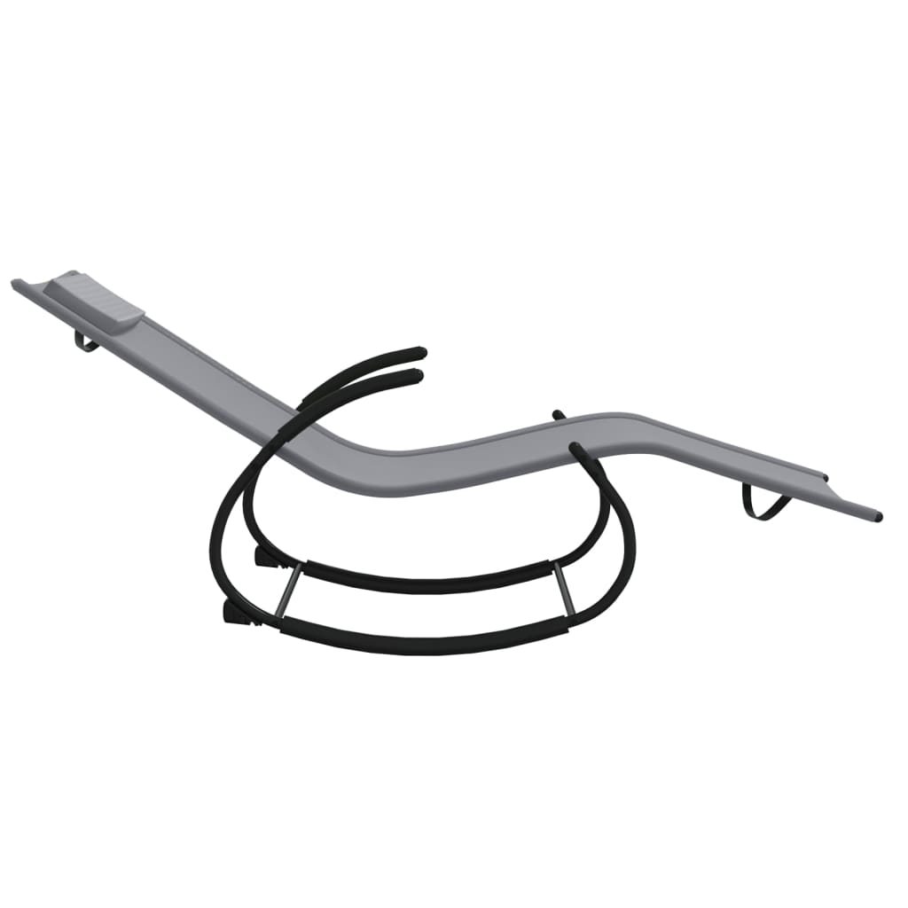 Steel and grey textilene rocking lounger