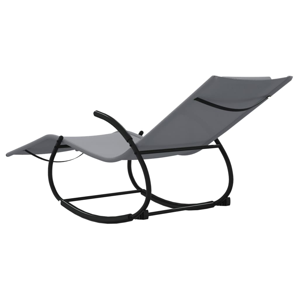 Steel and grey textilene rocking lounger