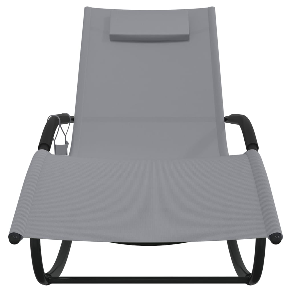 Steel and grey textilene rocking lounger