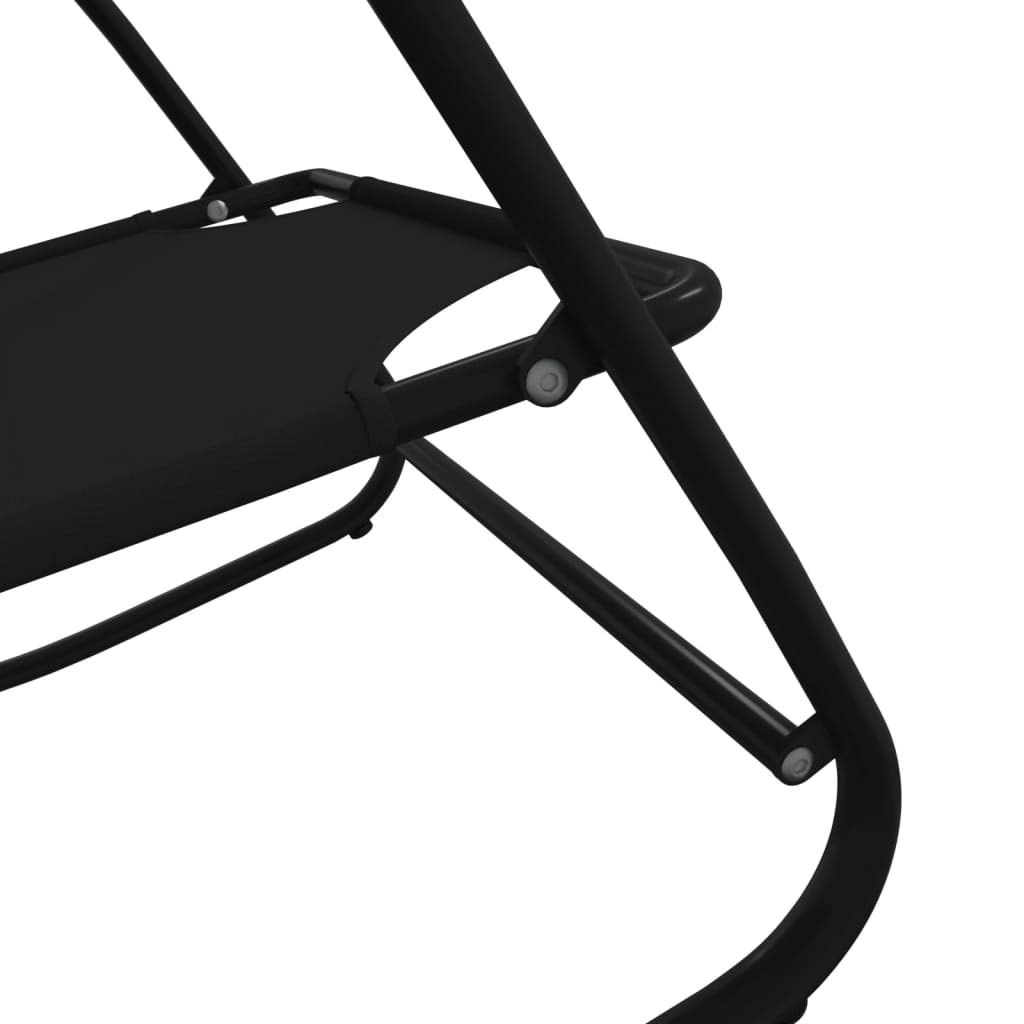 Steel and black textilene rocking lounger