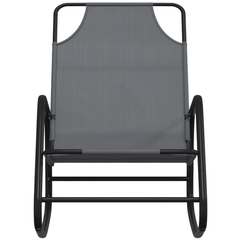 Steel and grey textilene rocking lounger