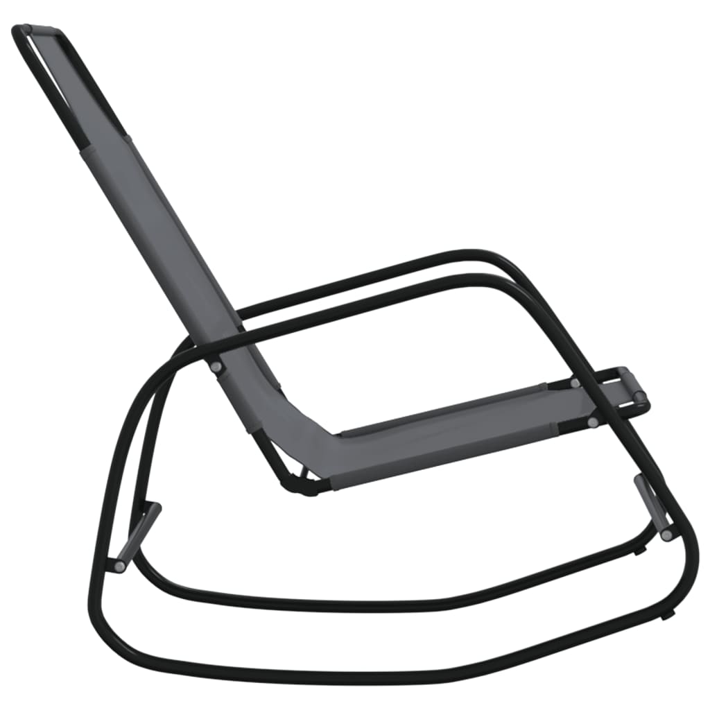 Steel and grey textilene rocking lounger