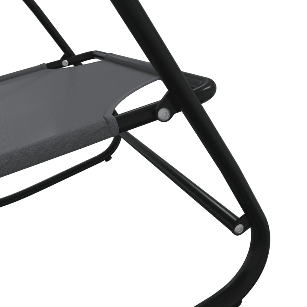 Steel and grey textilene rocking lounger