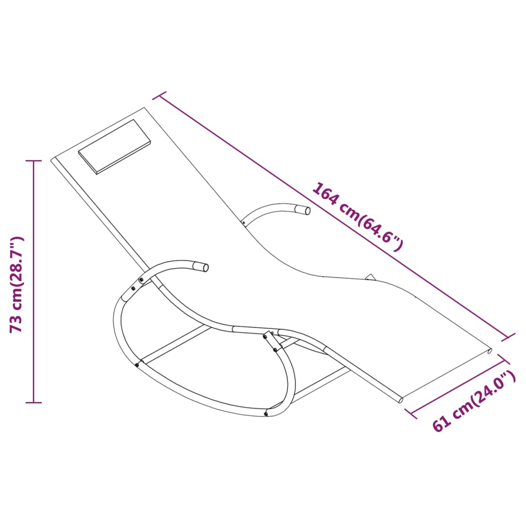 Rocking sun loungers 2 pcs steel and green textilene