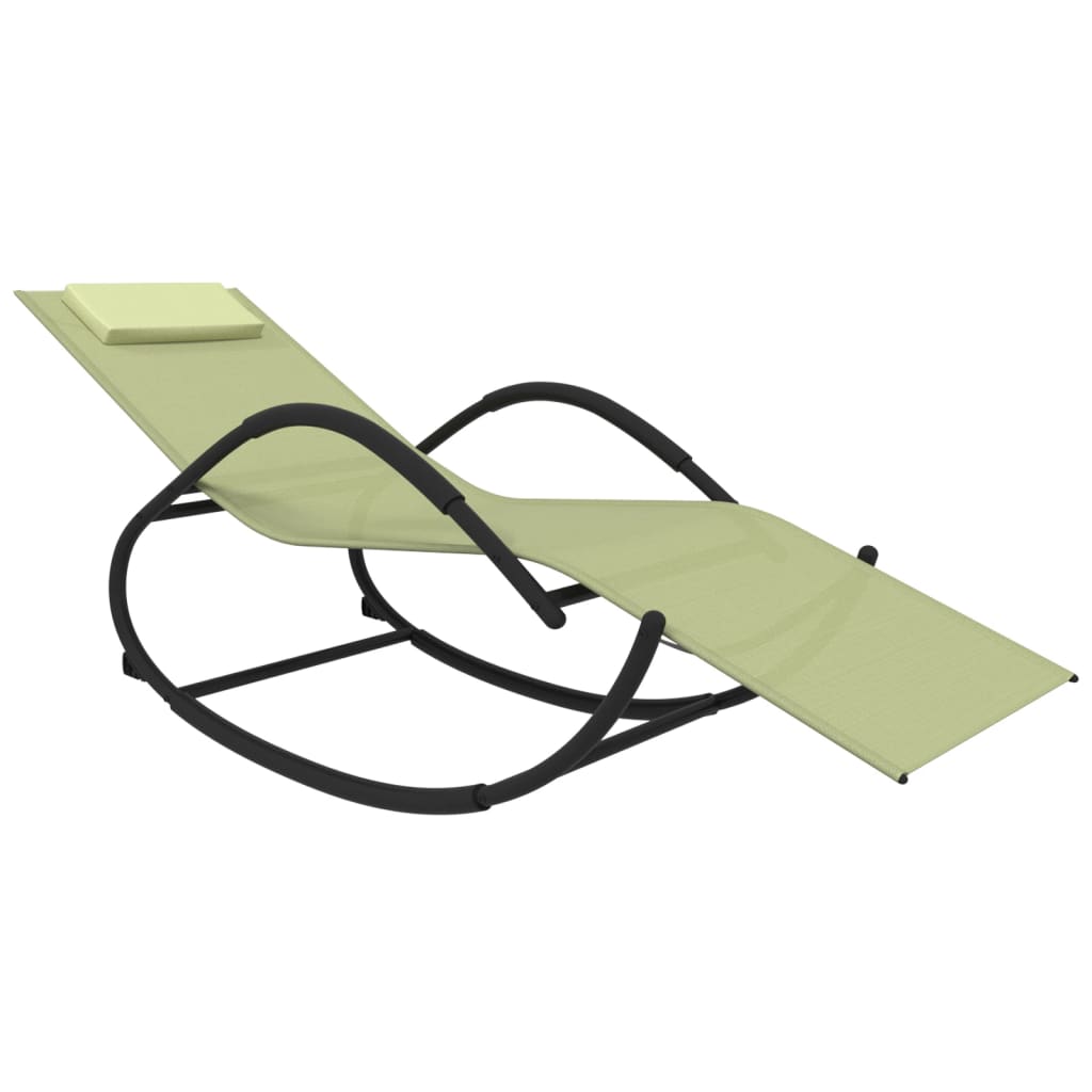 2 pcs steel and textilene swing lounger cream color