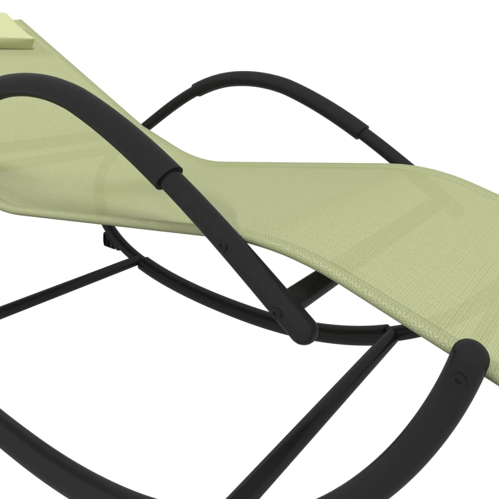 2 pcs steel and textilene swing lounger cream color