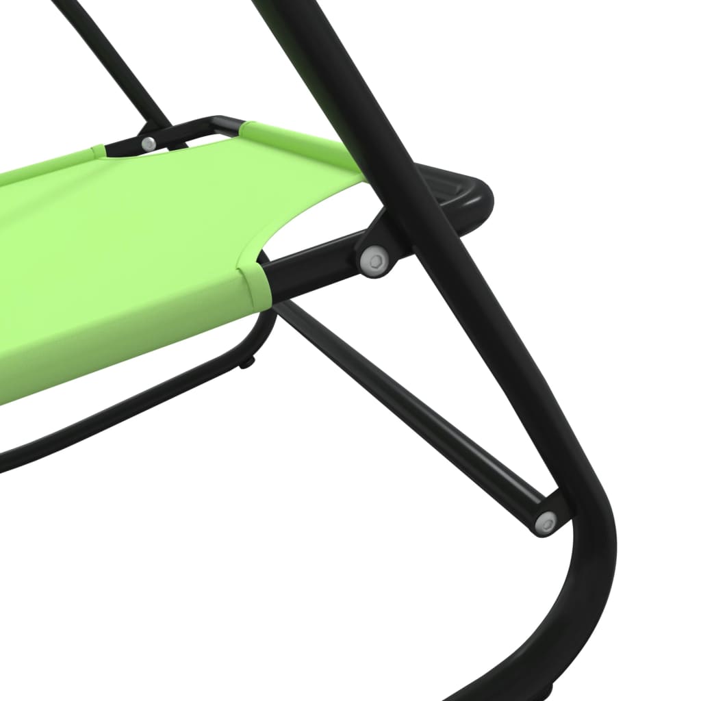 Rocking sun loungers 2 pcs steel and green textilene