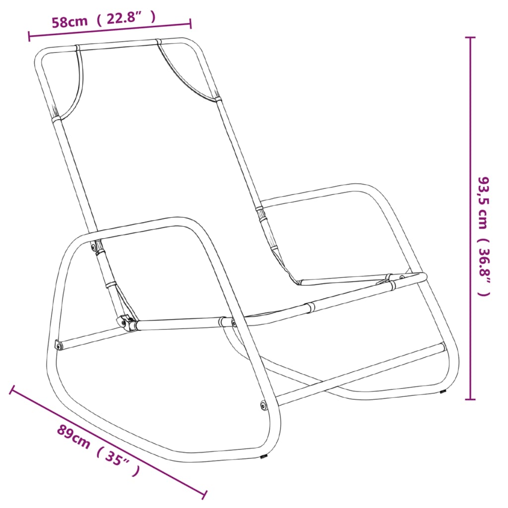 Rocking sun loungers 2 pcs steel and green textilene