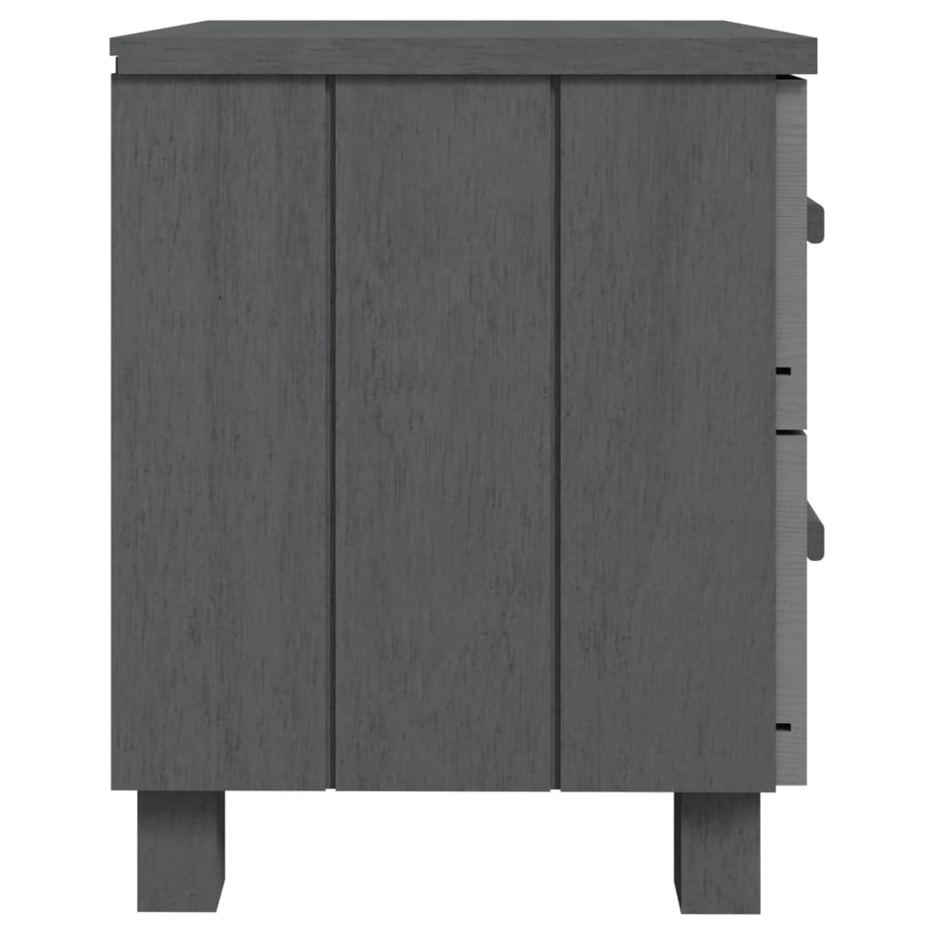 Mesa de cabeceira HAMAR 40x35x44,5 cm pinho maciço cinza-escuro