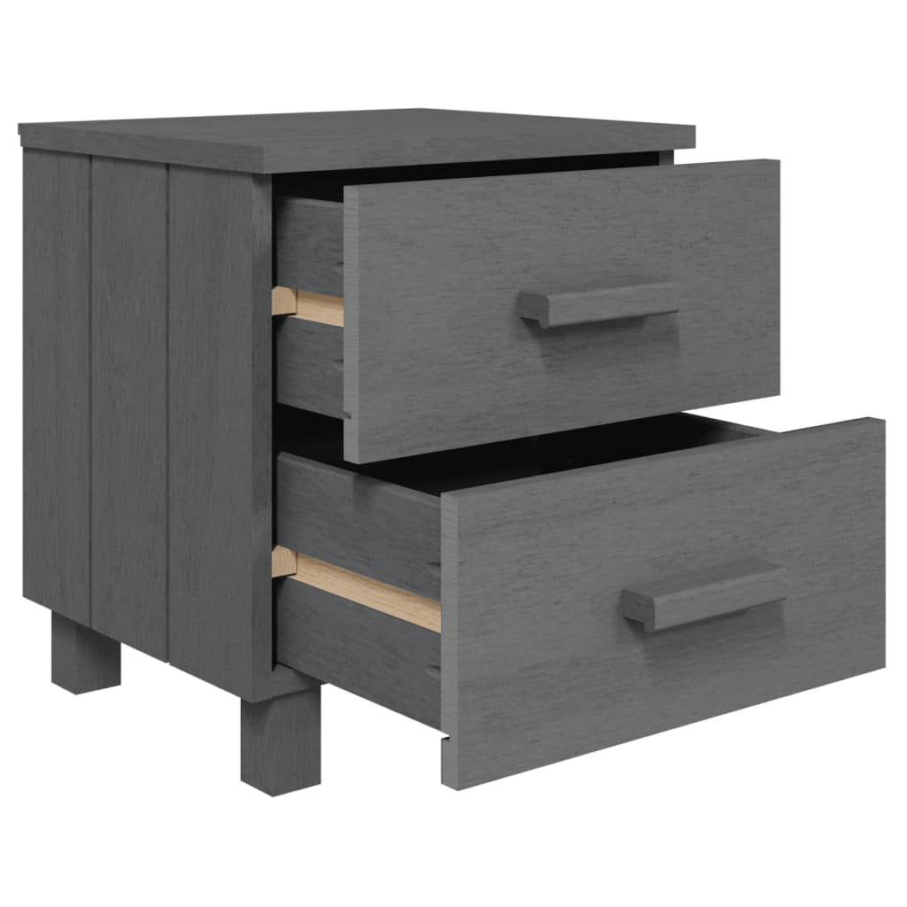 Mesa de cabeceira HAMAR 40x35x44,5 cm pinho maciço cinza-escuro