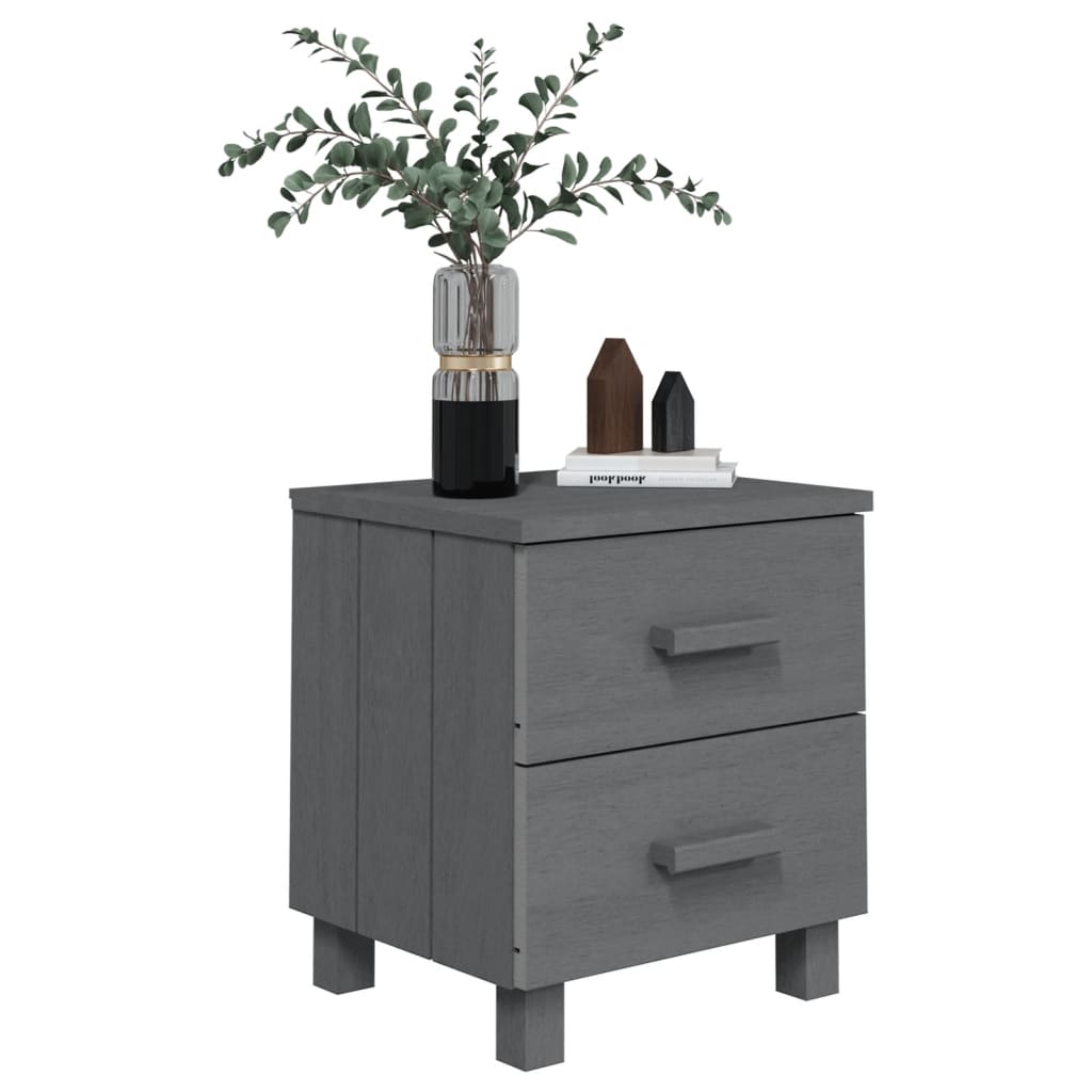 Mesa de cabeceira HAMAR 40x35x44,5 cm pinho maciço cinza-escuro