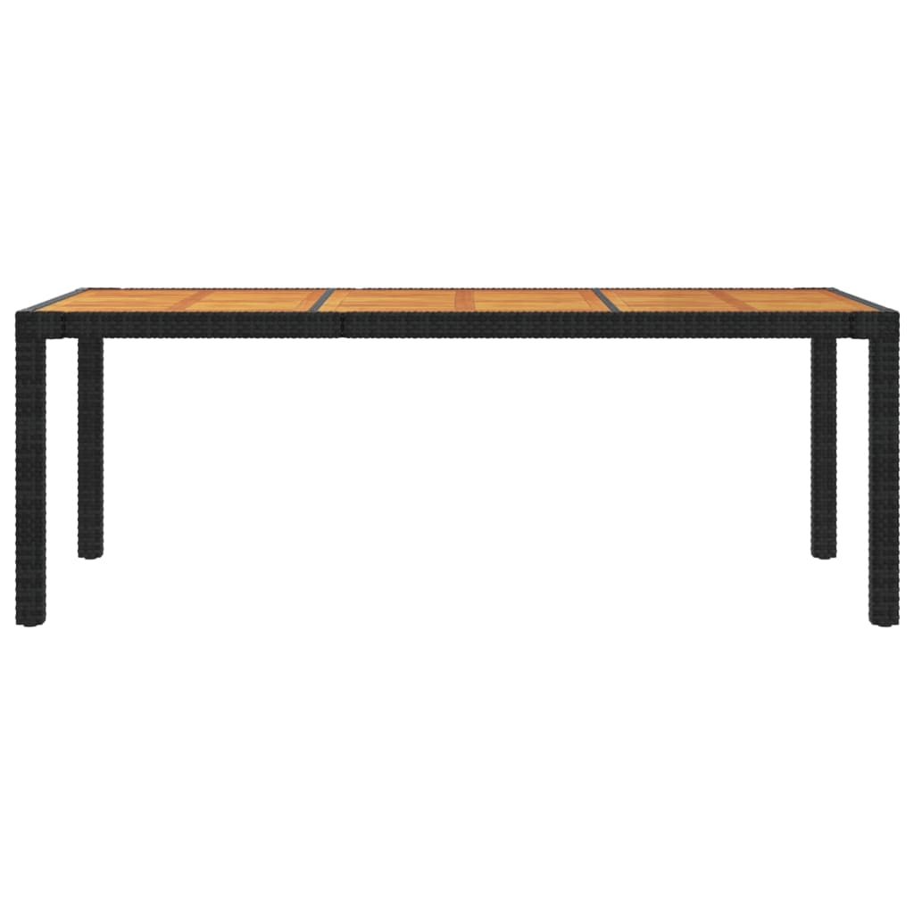 7 pcs conjunto jantar exterior com almofadões vime PE preto