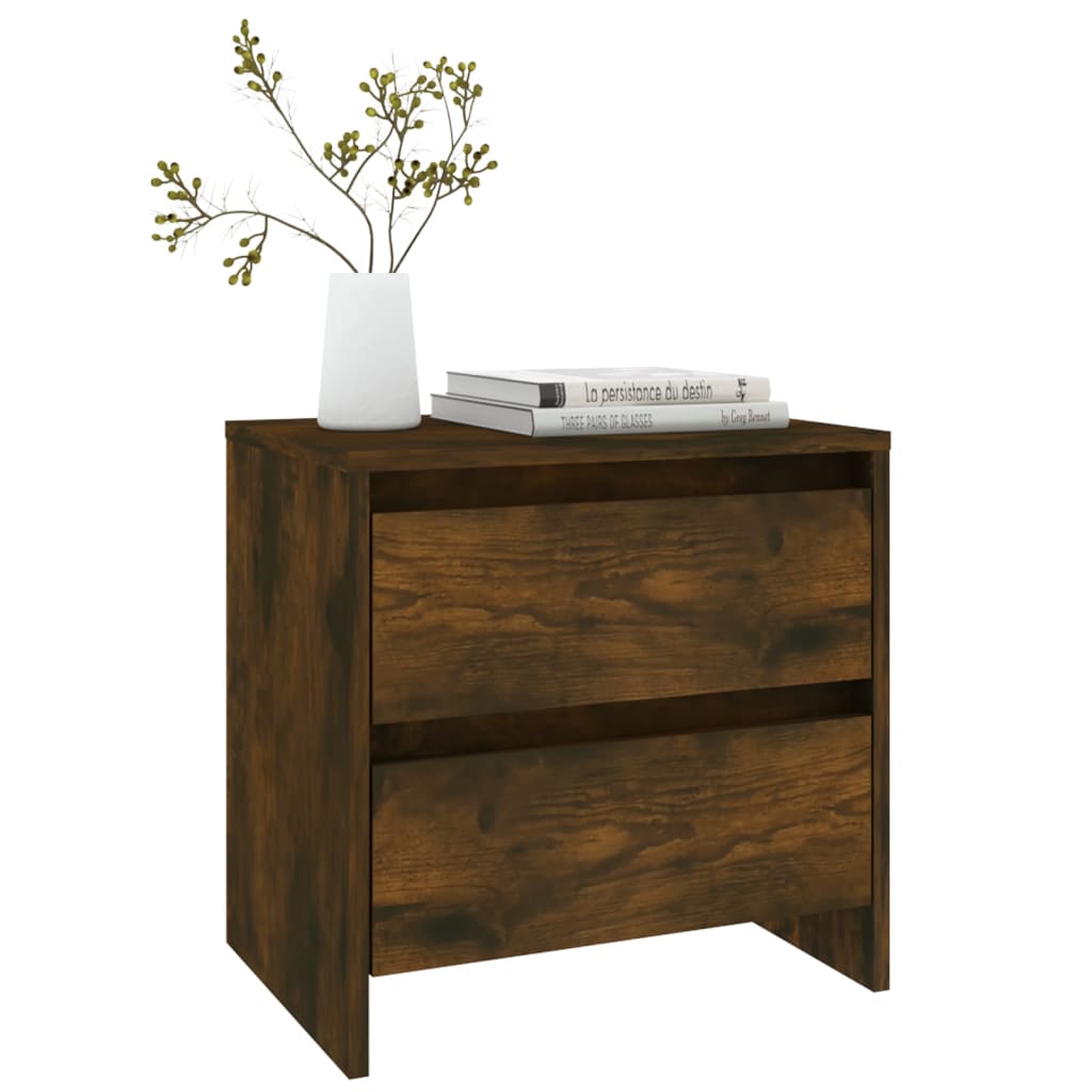 Bedside table 2 pcs made of smoked oak wood