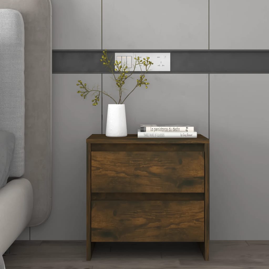 Bedside table 2 pcs made of smoked oak wood
