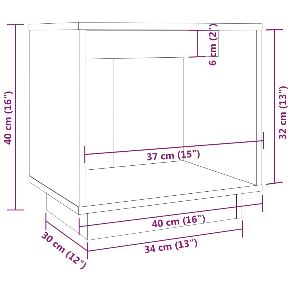 Bedside tables 2 pcs 40x30x40 cm solid pine wood