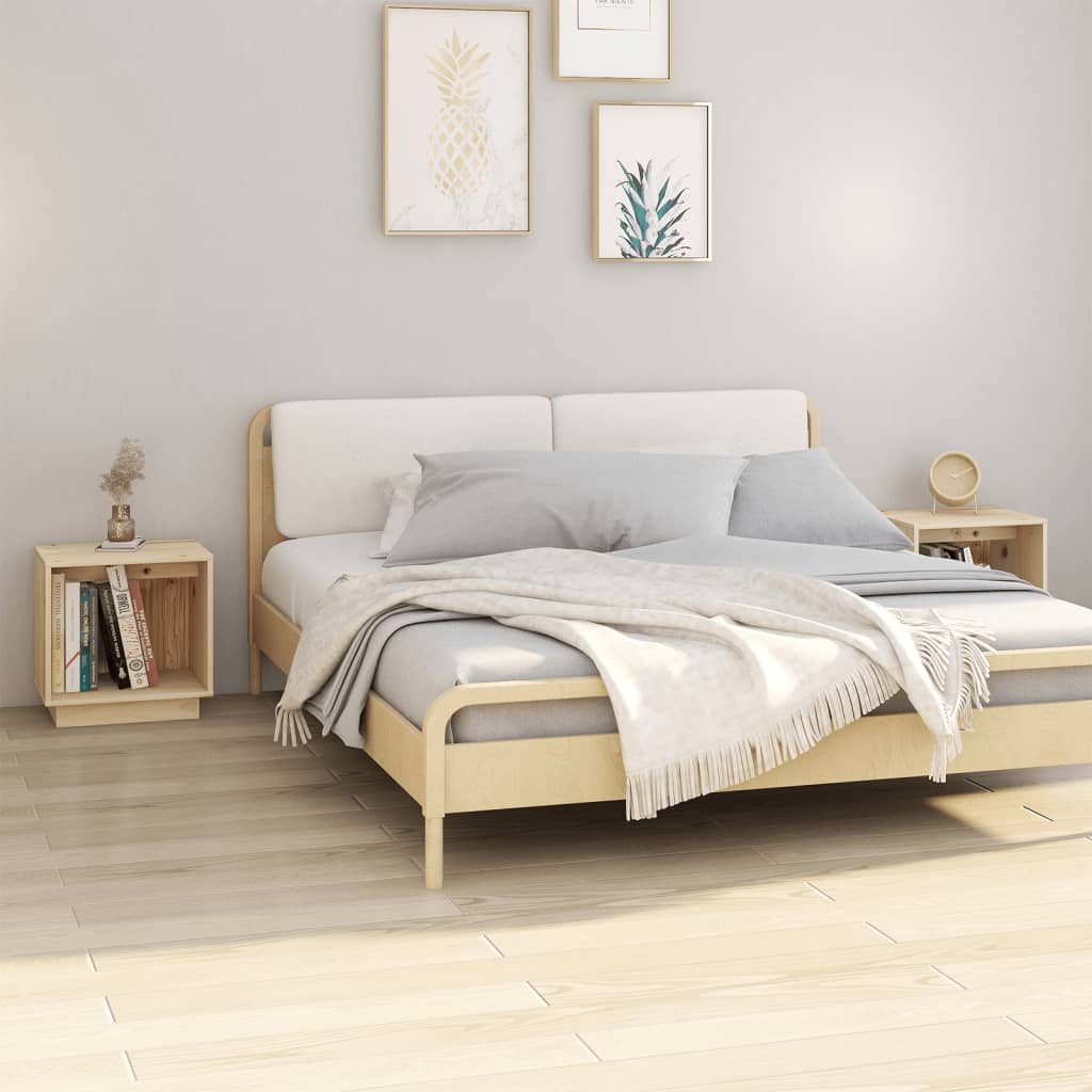 Bedside tables 2 pcs 40x30x40 cm solid pine wood