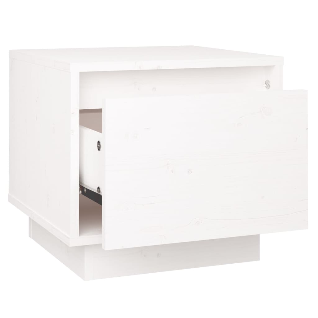 Bedside table 35x34x32 cm solid pine wood white